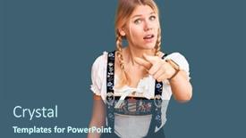  Presentation with oktoberfest - Cool new presentation theme with young-beautiful-blonde-woman-wearing backdrop and a ocean colored foreground