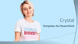  Presentation with diversity - Theme consisting of young-beautiful-blonde-woman-wearing background and a white colored foreground