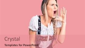  Presentation with oktoberfest - Presentation consisting of young-beautiful-blonde-woman-wearing background and a coral colored foreground