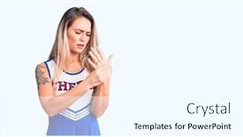  Presentation with inflammation - Cool new slide deck with young-beautiful-blonde-woman-wearing backdrop and a cool aqua colored foreground