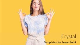  Presentation with tshirt - Slide set featuring young-beautiful-blonde-woman-wearing background and a yellow colored foreground