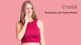  Presentation with illness - Colorful presentation enhanced with young-beautiful-blonde-woman-wearing backdrop and a coral colored foreground