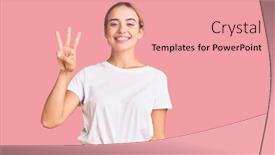  Presentation with tshirt - Presentation consisting of young-beautiful-blonde-woman-wearing background and a coral colored foreground