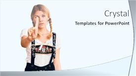  Presentation with oktoberfest - Cool new presentation design with young-beautiful-blonde-woman-wearing backdrop and a cool aqua colored foreground