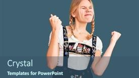  Presentation with oktoberfest - Presentation theme enhanced with young-beautiful-blonde-woman-wearing background and a ocean colored foreground