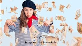  Presentation with sad woman - Presentation theme with young-beautiful-blonde-woman-wearing background and a lemonade colored foreground