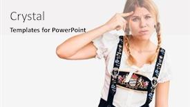  Presentation with acne woman - Colorful slide deck enhanced with young-beautiful-blonde-woman-wearing backdrop and a sky blue colored foreground