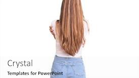  Presentation with self love - Colorful presentation design enhanced with young-beautiful-blonde-woman-wearing backdrop and a white colored foreground