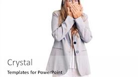  Presentation with secret agent - Slide deck with young-beautiful-blonde-woman-wearing background and a white colored foreground