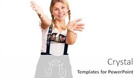  Presentation with oktoberfest - Colorful slides enhanced with young-beautiful-blonde-woman-wearing backdrop and a white colored foreground