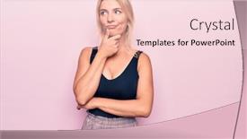 Presentation with pink black - PPT theme featuring young-beautiful-blonde-woman-wearing background and a lemonade colored foreground
