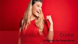  Presentation with young woman wearing boxer gloves - Amazing presentation theme having young-beautiful-blonde-woman-wearing backdrop and a crimson colored foreground