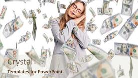  Presentation with call center - Audience pleasing slide set consisting of young-beautiful-blonde-woman-wearing backdrop and a lemonade colored foreground