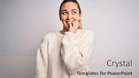  Presentation with blue eyes - Cool new presentation theme with young-beautiful-blonde-woman backdrop and a soft green colored foreground