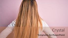  Presentation with pink and blue acrylic smoke white - Cool new PPT theme with young-beautiful-blonde-woman backdrop and a coral colored foreground