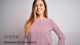  Presentation with blue eyes - Theme featuring young-beautiful-blonde-woman background and a coral colored foreground