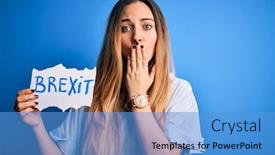  Presentation with banner blue - Presentation featuring young-beautiful-blonde-woman background and a teal colored foreground