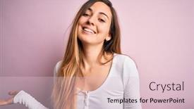  Presentation with comparison - Beautiful PPT layouts featuring young-beautiful-blonde-woman backdrop and a lemonade colored foreground