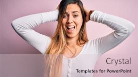  Presentation with woman hands open - Presentation consisting of young-beautiful-blonde-woman background and a lemonade colored foreground