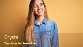  Presentation with coral reefs blue water beautiful sky - Amazing PPT theme having young-beautiful-blonde-woman backdrop and a tawny brown colored foreground
