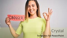  Presentation with blue eyes - Audience pleasing presentation theme consisting of young-beautiful-blonde-woman backdrop and a yellow colored foreground