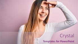  Presentation with blue pink - Presentation theme enhanced with young-beautiful-blonde-woman background and a lemonade colored foreground