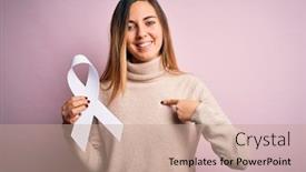 Presentation with pink blue - Presentation theme featuring young-beautiful-blonde-woman background and a coral colored foreground