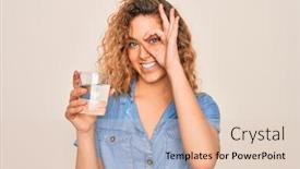  Presentation with eye glass - Presentation design featuring young-beautiful-blonde-woman background and a lemonade colored foreground