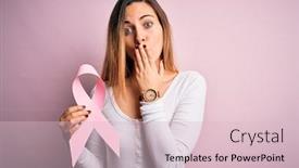  Presentation with blue ribbon symbol - Slide set enhanced with young-beautiful-blonde-woman background and a lemonade colored foreground