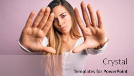  Presentation with frame pink - Presentation design having young-beautiful-blonde-woman background and a lemonade colored foreground