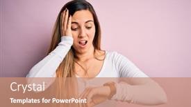  Presentation with pink blue - Presentation featuring young-beautiful-blonde-woman background and a coral colored foreground