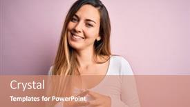  Presentation with pink blue - Beautiful slides featuring young-beautiful-blonde-woman backdrop and a coral colored foreground