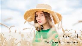  Presentation with straw - Slide set enhanced with young-beautiful-blonde-woman background and a lemonade colored foreground