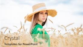  Presentation with straw - Presentation with young-beautiful-blonde-woman background and a lemonade colored foreground