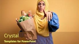  Presentation with islamic - Amazing presentation having young-beautiful-brunette-arab-woman backdrop and a tawny brown colored foreground