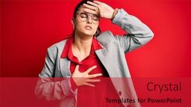  Presentation with fever - Cool new theme with young-beautiful-brunette-businesswoman-wearing backdrop and a crimson colored foreground