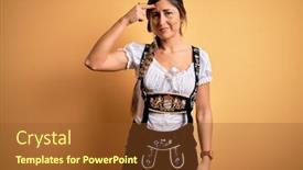  Presentation with acne woman - Amazing slide deck having young-beautiful-brunette-german-woman backdrop and a tawny brown colored foreground