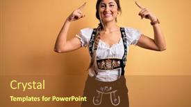  Presentation with great idea - Presentation featuring young-beautiful-brunette-german-woman background and a tawny brown colored foreground