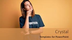  Presentation with question word - Beautiful theme featuring young-beautiful-brunette-girl-doing backdrop and a yellow colored foreground