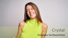  Presentation with summer celebration - Presentation consisting of young-beautiful-brunette-girl-wearing background and a yellow colored foreground