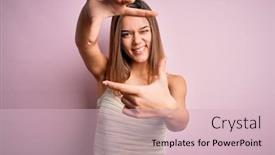  Presentation with frame pink - Audience pleasing presentation theme consisting of young-beautiful-brunette-girl-wearing backdrop and a lemonade colored foreground