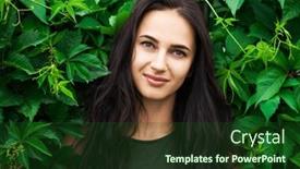  Presentation with summer - PPT theme having young-beautiful-brunette-girl background and a tawny brown colored foreground