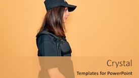  Presentation with police - Presentation featuring young-beautiful-brunette-policewoman-wearing background and a yellow colored foreground
