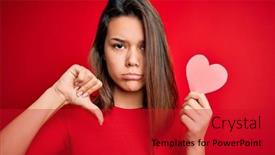  Presentation with beautiful young girl red - Slide deck featuring young-beautiful-brunette-romantic-girl background and a crimson colored foreground