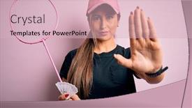  Presentation with badminton - Slides consisting of young-beautiful-brunette-sportswoman-wearing background and a lemonade colored foreground