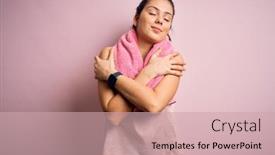  Presentation with confident love - Colorful slides enhanced with young-beautiful-brunette-sportswoman-wearing backdrop and a soft green colored foreground