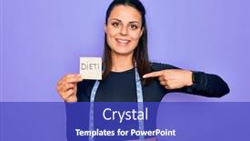  Presentation with hypertension and diet - Amazing presentation theme having young-beautiful-brunette-sporty-woman backdrop and a royal blue colored foreground