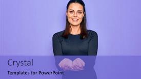  Presentation with sporty - PPT theme consisting of young-beautiful-brunette-sporty-woman background and a light blue colored foreground