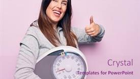  Presentation with sporty - Slide deck consisting of young-beautiful-brunette-sporty-woman background and a lemonade colored foreground