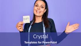  Presentation with tape measure - Cool new presentation with young-beautiful-brunette-sporty-woman backdrop and a ocean colored foreground